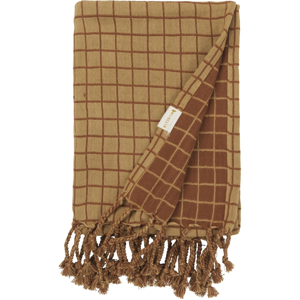 Fabelab Baby Blanket - Grid - Caramel Blankets Caramel