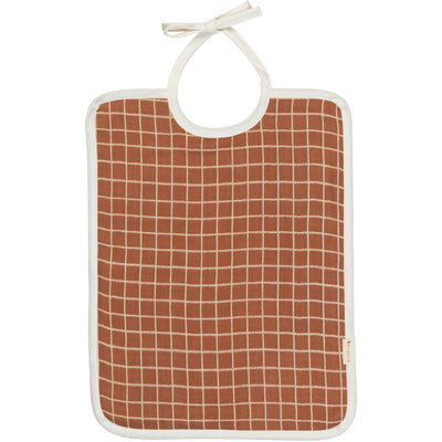 Fabelab Feeding Bib - Grid Bibs Cinnamon