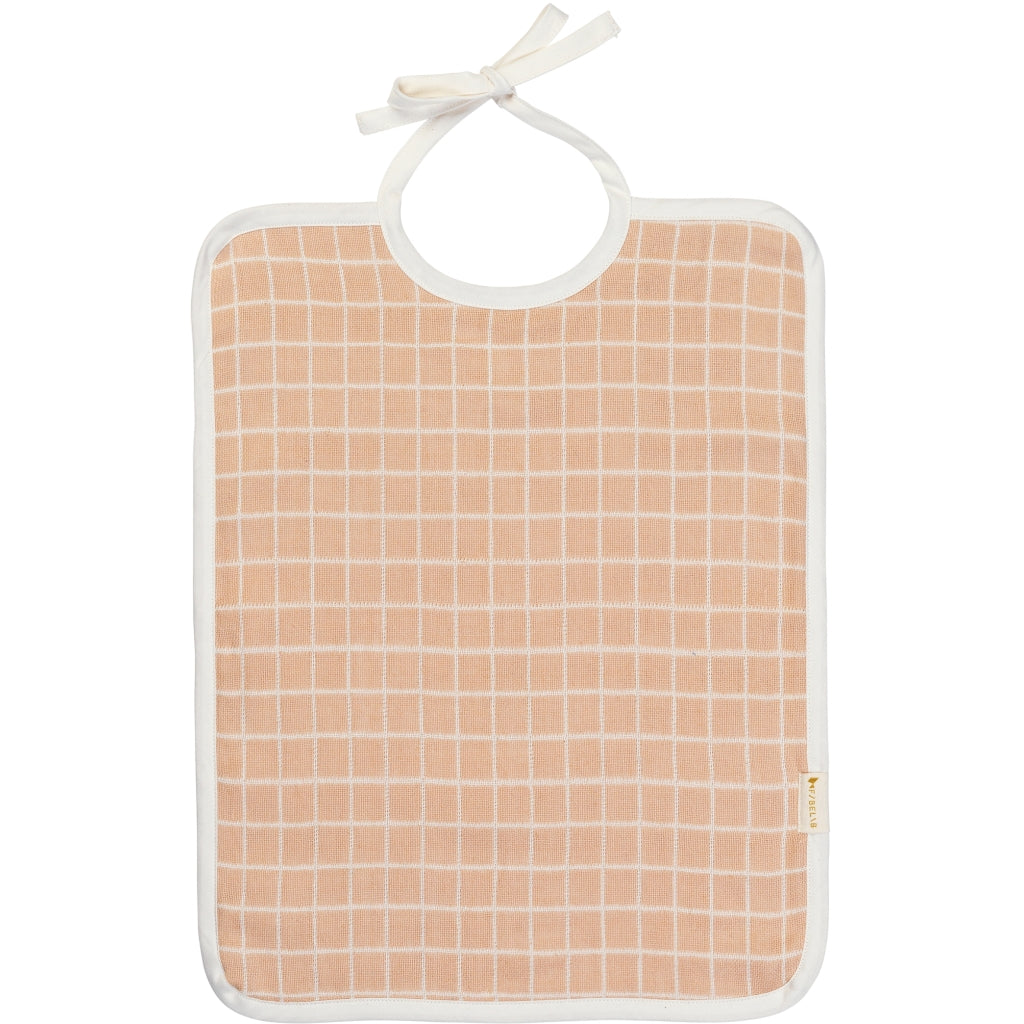 Fabelab Feeding Bib - Grid Bibs Dusty Rose