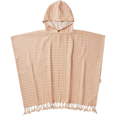 Fabelab Poncho - Grid Bathrobes & Towels Dusty Rose