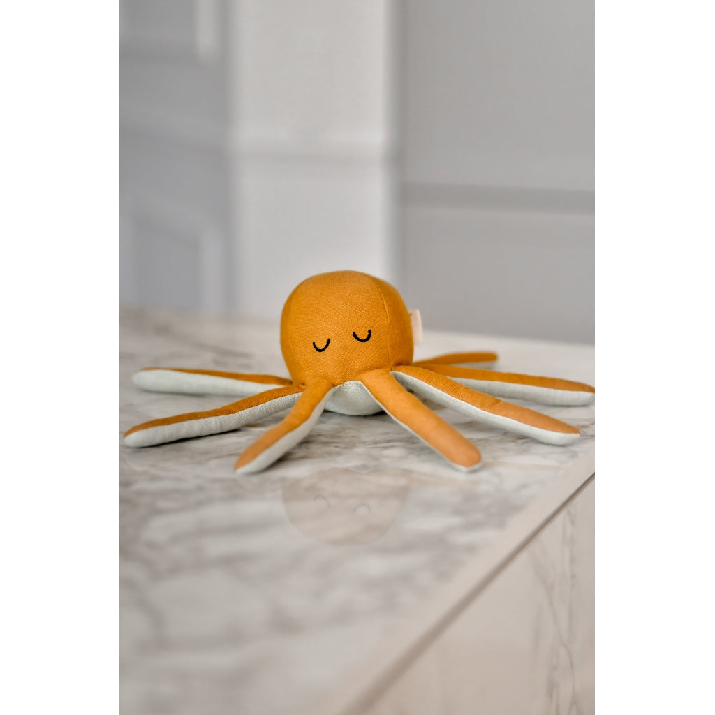 Fabelab Rattle - Octopus - Ochre / Beach Grass Baby Toys