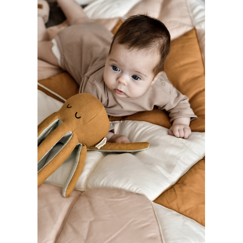 Fabelab Rattle - Octopus - Ochre / Beach Grass Baby Toys