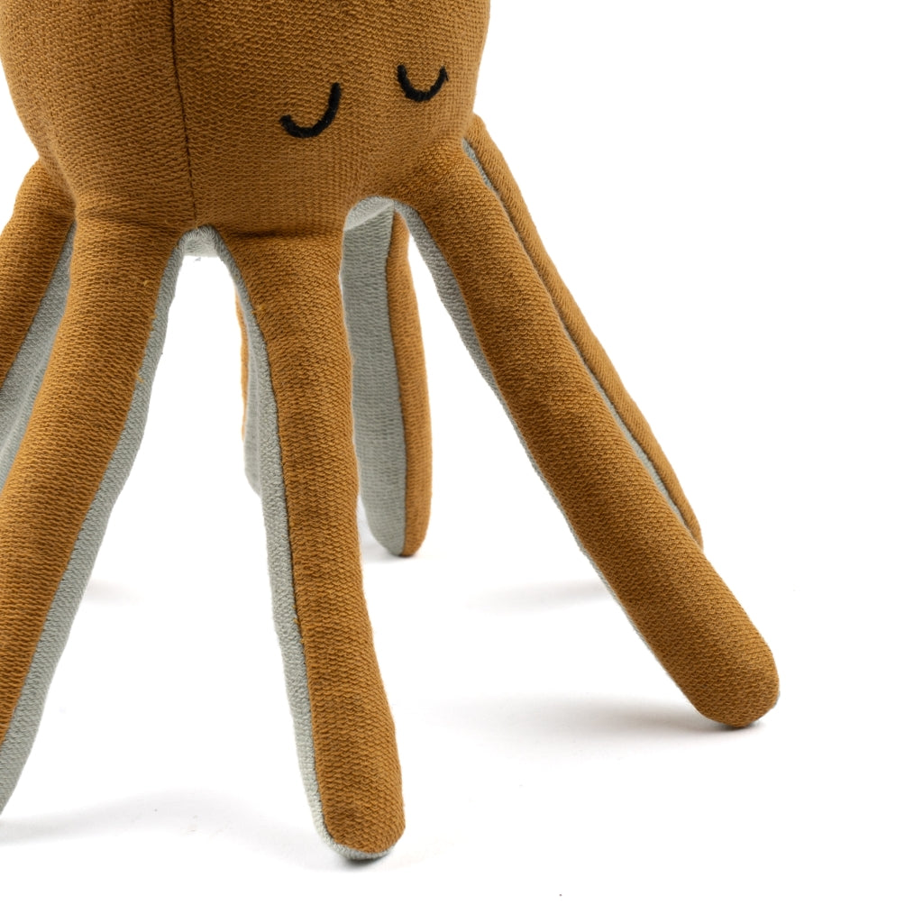 Fabelab Rattle - Octopus - Ochre / Beach Grass Baby Toys